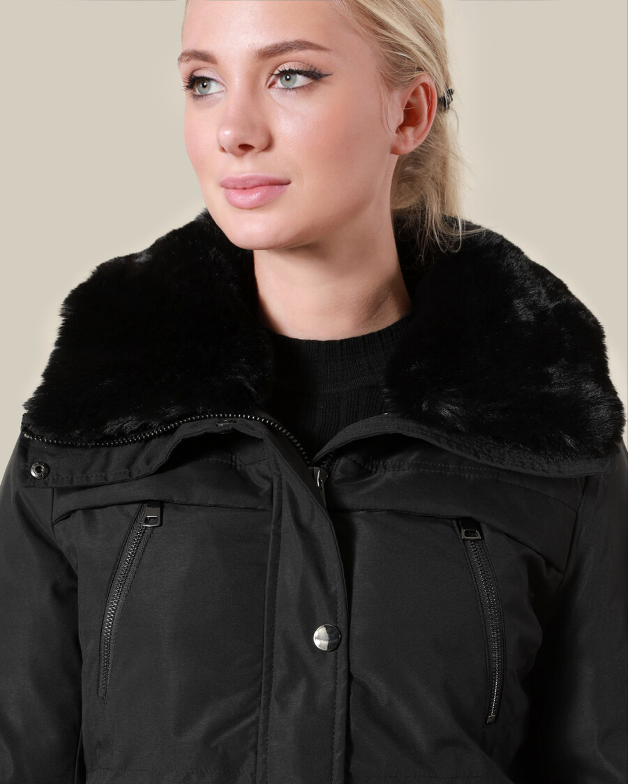 fur-trimmed winter jacket