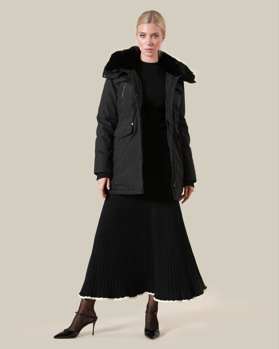 fur-trimmed winter jacket