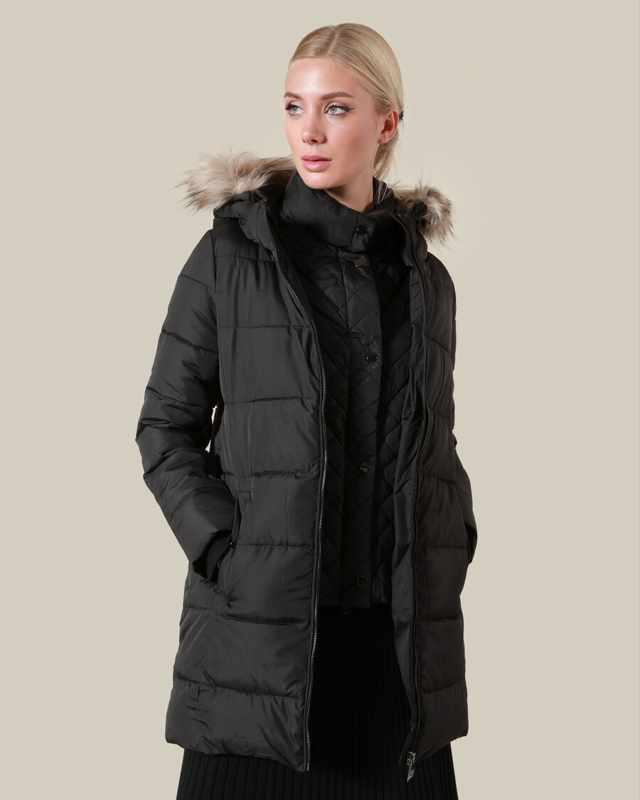 fur-trimmed puffer jacket