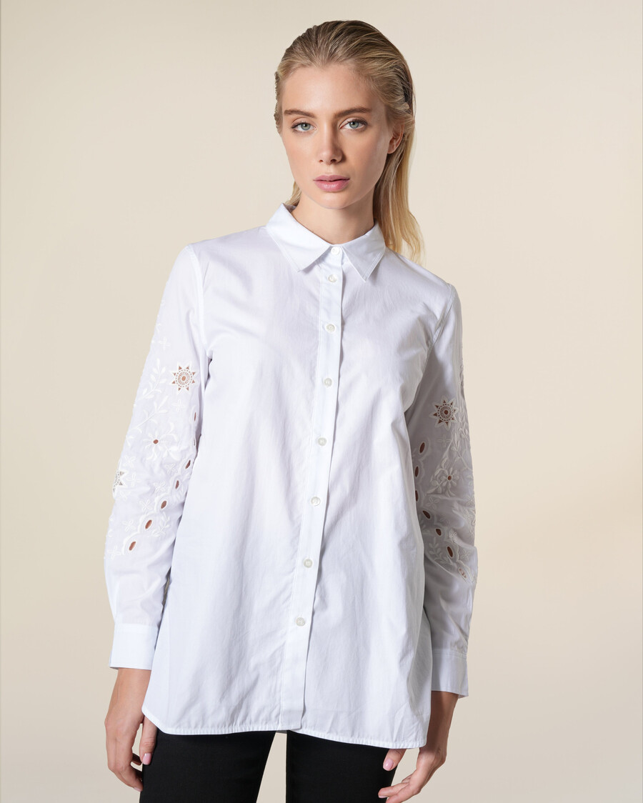 white long sleeve cotton shirt
