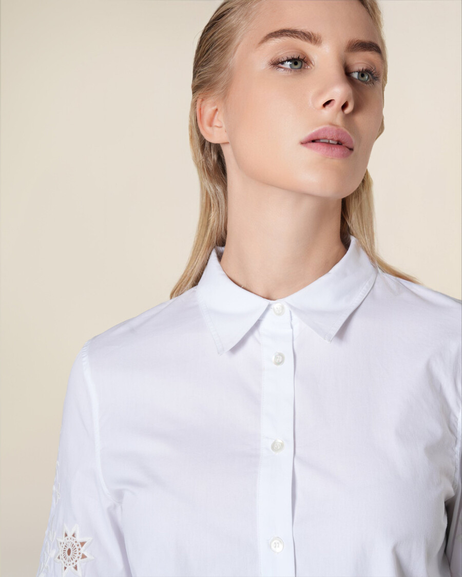 white long sleeve cotton shirt
