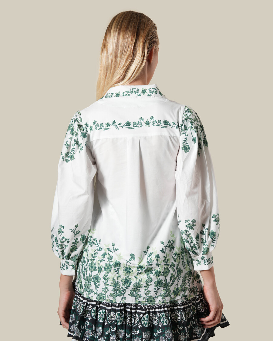self-tie ditsy floral print shirt