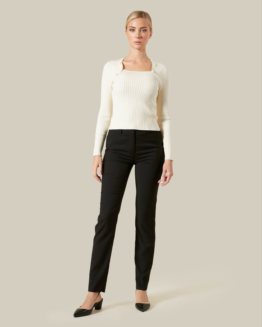 ribbed knit square neck top