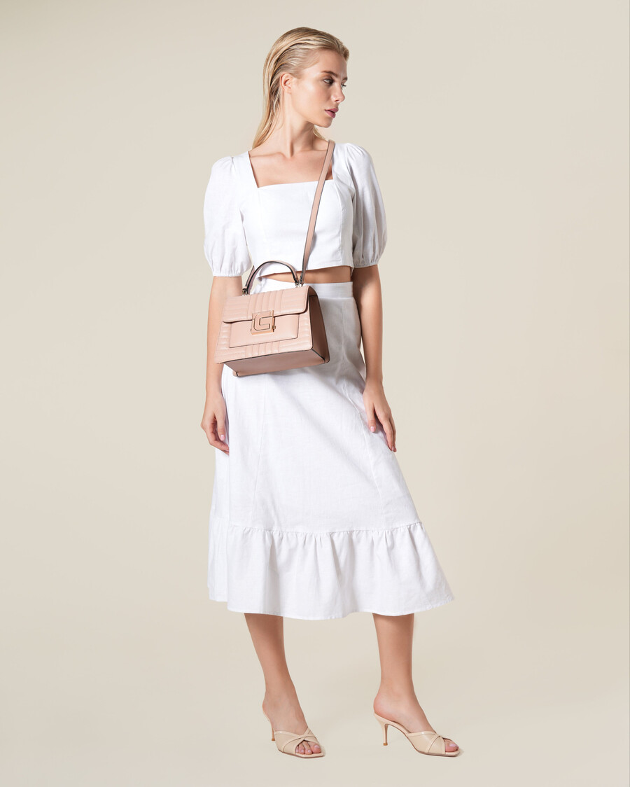 smocked square neck top