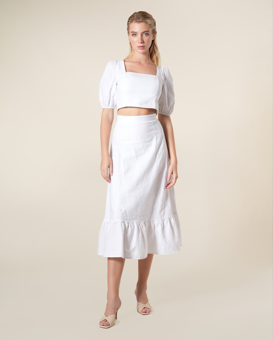 smocked square neck top