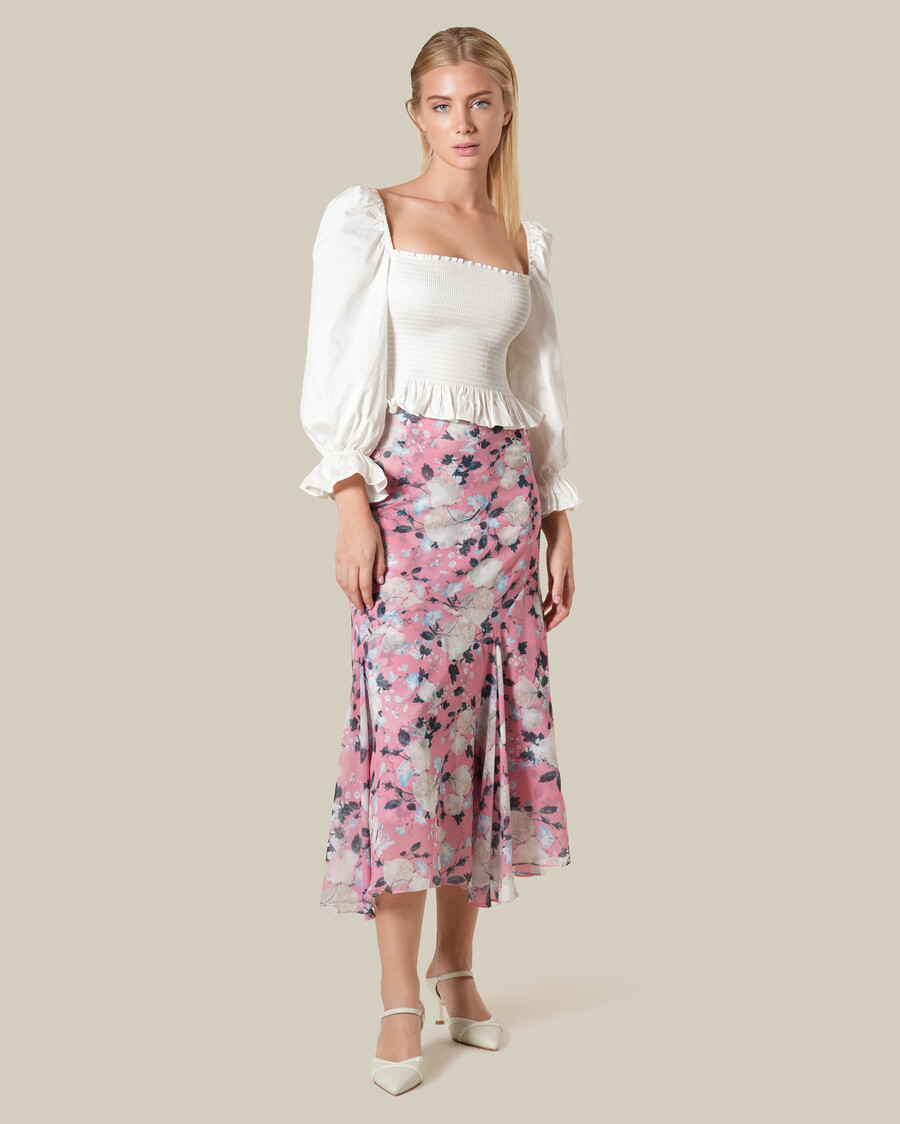 smocked ruffled top