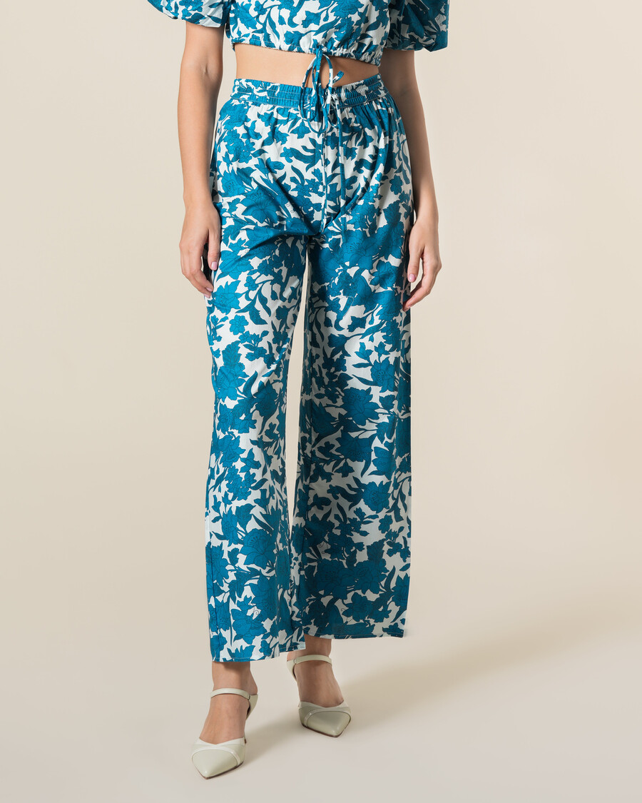 floral printed cotton trouser