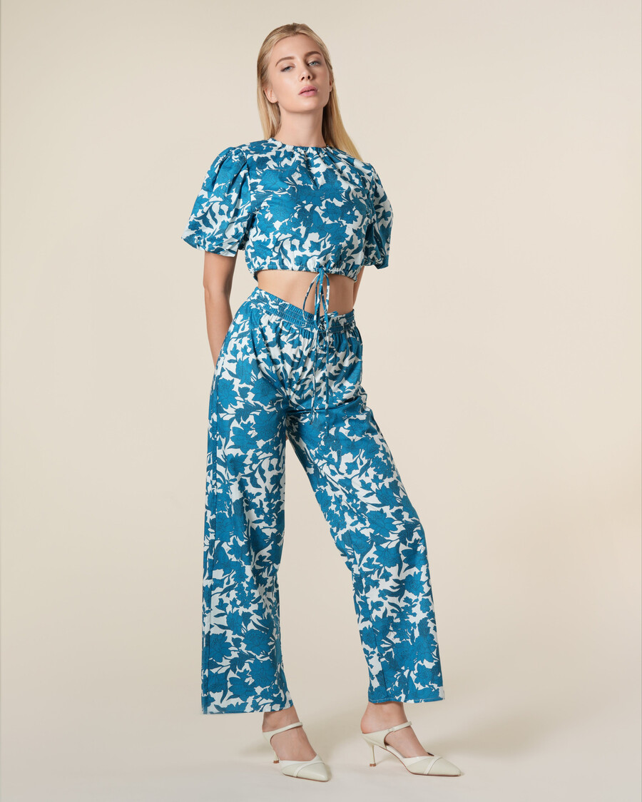 floral printed cotton trouser